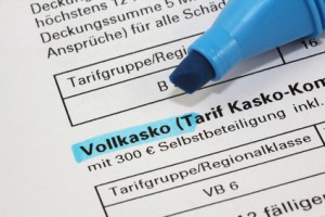 Formular für Kfz Vollkaskoversicherung mit Selbstbeteiligung